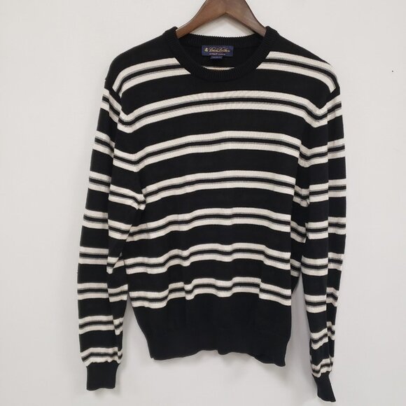 Brooks Brothers Other - Brooks Brothers Mens Supima Cotton Sweater Size M Black Striped Old Money Preppy